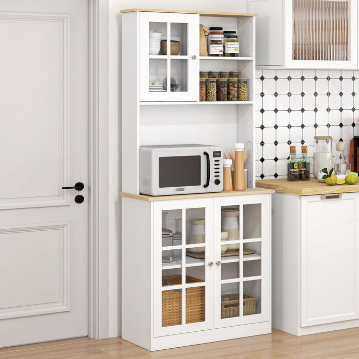 HOMCOM Garde-Manger 3 Armoires 2 Etageres Ouvertes Plan de Travail