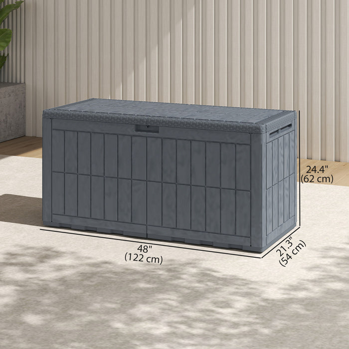 Outsunny Coffre de rangement en resine de 378 litres, coffre exterieur verrouillable