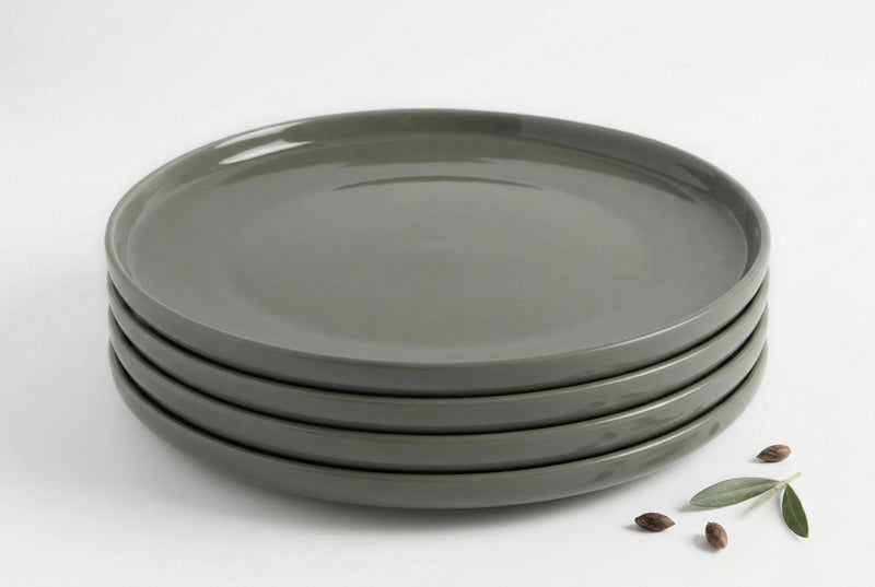 Gaia Assiettes Principales en Gres, Ensemble de 4 (26.5 cm)