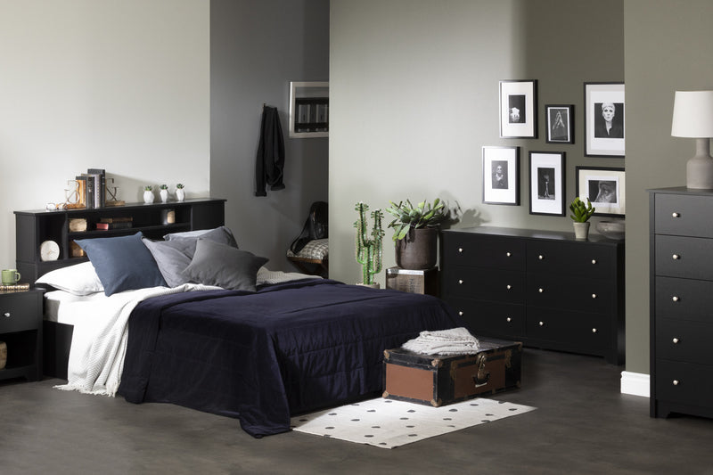 Vito Commode 6 Tiroirs - Noir Solide