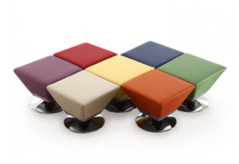 Pouf d’appoint moderne Diamond 1 piece en bleu, vert, orange, violet, rouge, beige et jaune