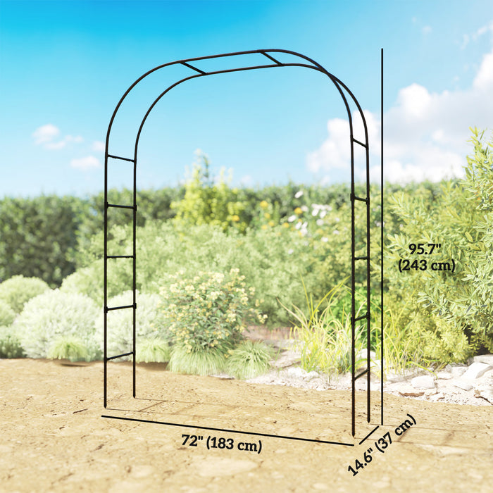 Outsunny Treillis D'arche De Jardin En Metal De 8 Pieds, Tonnelle De Jardin