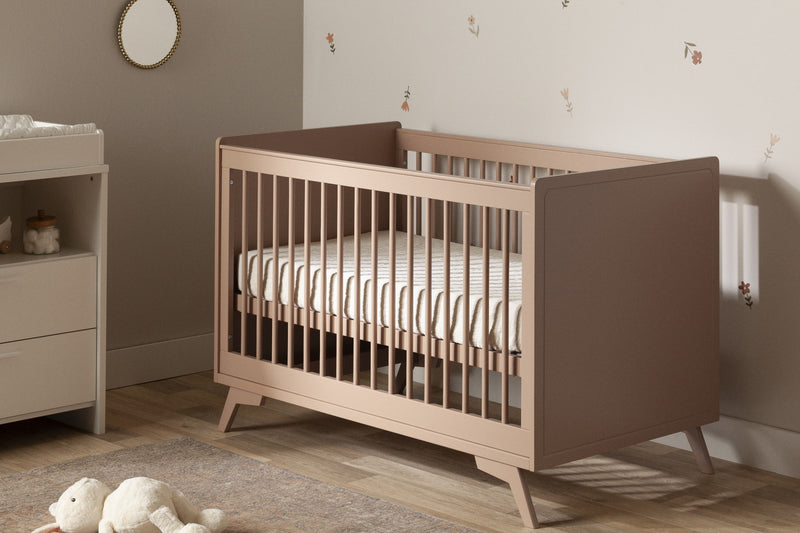 Lit de bébé Milos à hauteur réglable - rose blush