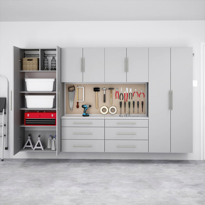 Hangups Armoire De Rangement De Garage 120 Pouces, Ensemble I De 6 Pieces – Gris Clair