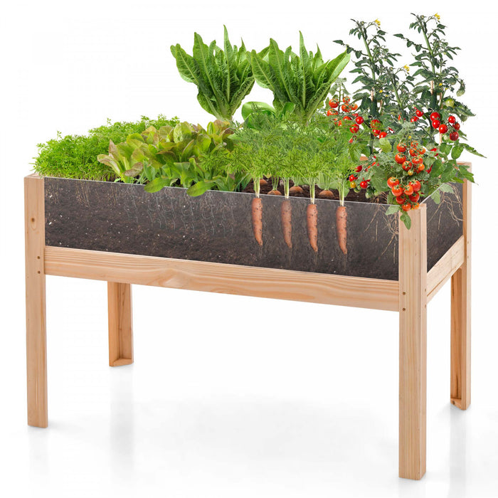 Costway A Souleve Le Lit De Jardin En Bois 31 \"terrarium De Plante De Boite De Plante Elevee Avec Trous De Drain