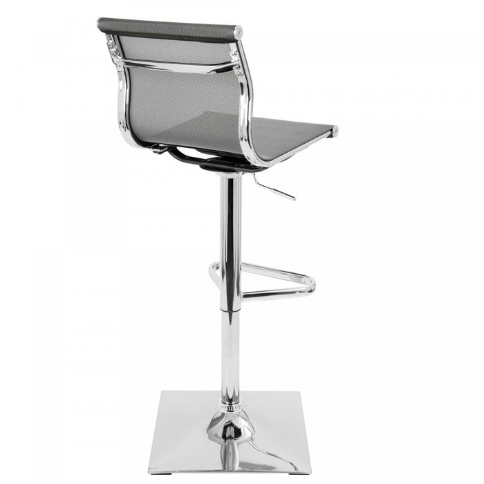 Tabouret bar pivotant réglable contemporain Mirage en tissu - argenté