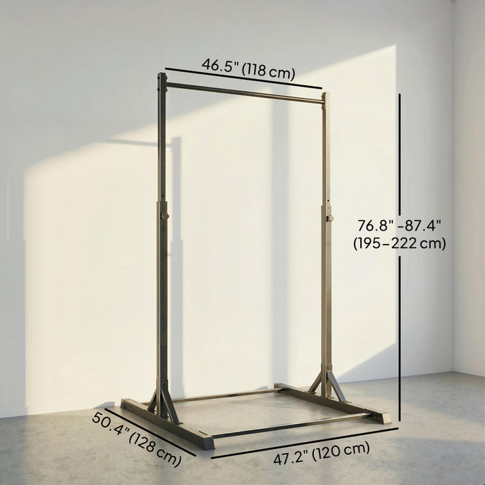 Soozier Poste de Traction Portable, Barre de Traction Reglable en Hauteur, Noir