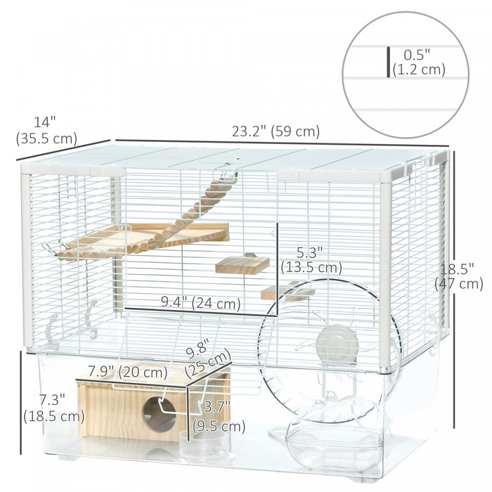 Cage A Hamster Avec Fond Profond, Rampe, Roue D'exercice