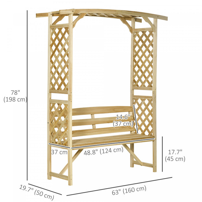 Outsunny Arche De Jardin Avec Banc, Tonnelle De Jardin En Bois Pour Vignes