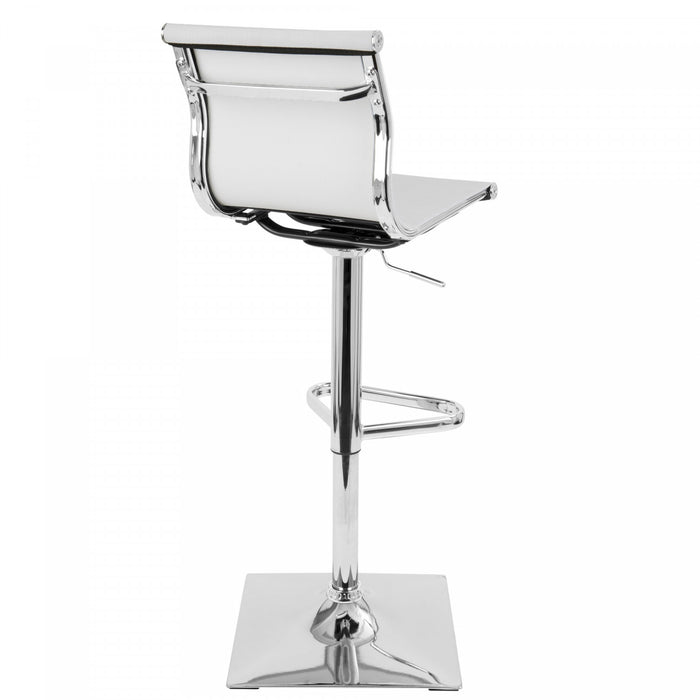 Tabouret bar pivotant réglable contemporain Mirage en tissu - blanc