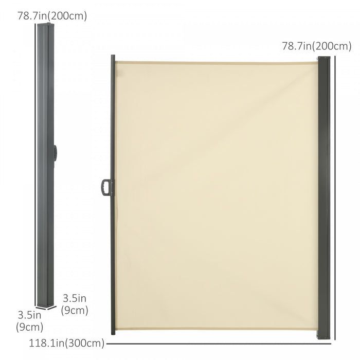 Outsunny Ecran De Confidentialite Pliant Pour Auvent Lateral 118\"x79\" Creme