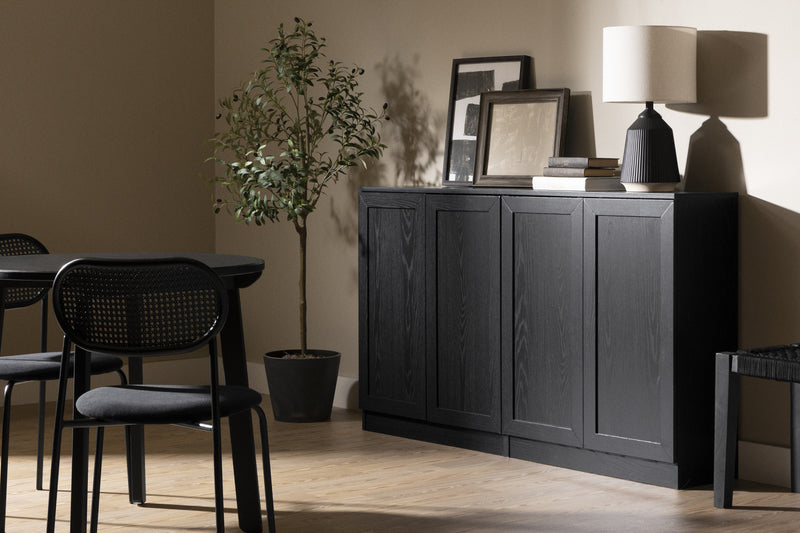  Armoire décorative Arum à 2 portes avec tablettes - chêne noir
