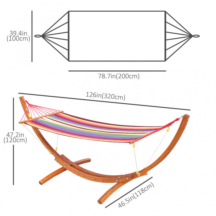 Hamac A Balancoire Outsunny Avec Lit De Jardin En Bois Dur
