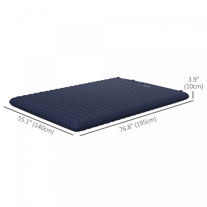 Outsunny Matelas Pneumatique De Camping, Lit Double Avec Pompe A Pied