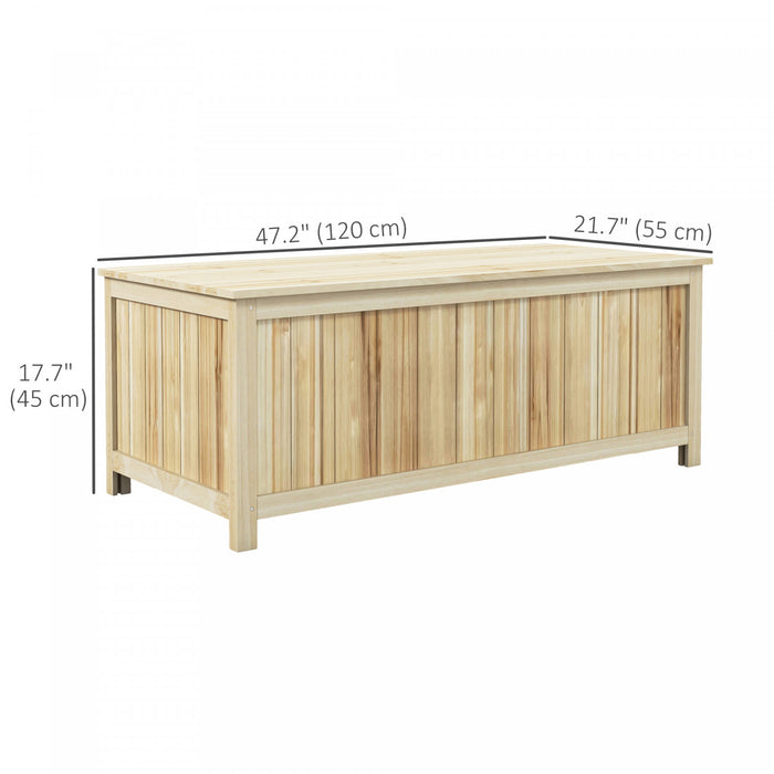 Outsunny Coffre de Terrasse en Bois 45 Gal, Boite de Rangement Exterieur