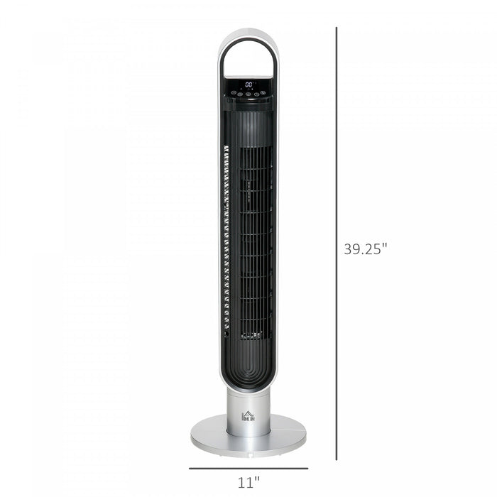 Homcom Ventilateur De Tour De Refroidissement De 39 Po Avec Oscillation Et Minuterie