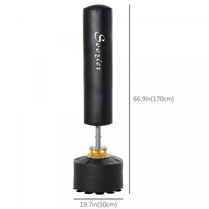 Homcom Sac De Boxe Autoportant Avec Base Lestee, Hauteur Reglable