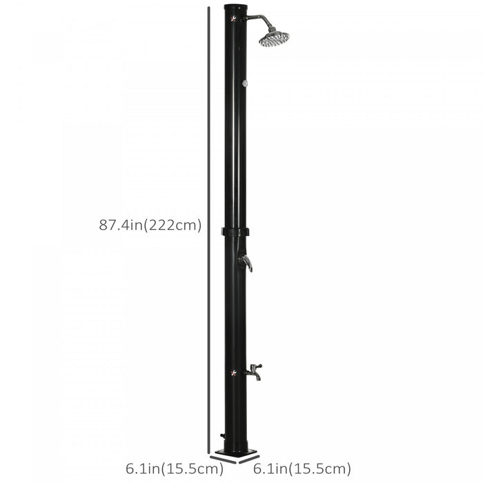 Outsunny Douche Solaire De 5,3 Gallons, Douche Exterieure Pour Jardin, Noir
