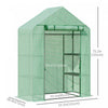 Outsunny Walk In Greenhouse For Outdoor, Portable Gardening Plant Grow House With 2 Tier Shelf, Roll|Outsunny Portable 4 Niveaux De Serre Chaude Pour Plantes D'interieur Et Tente De Culture De Fleurs A