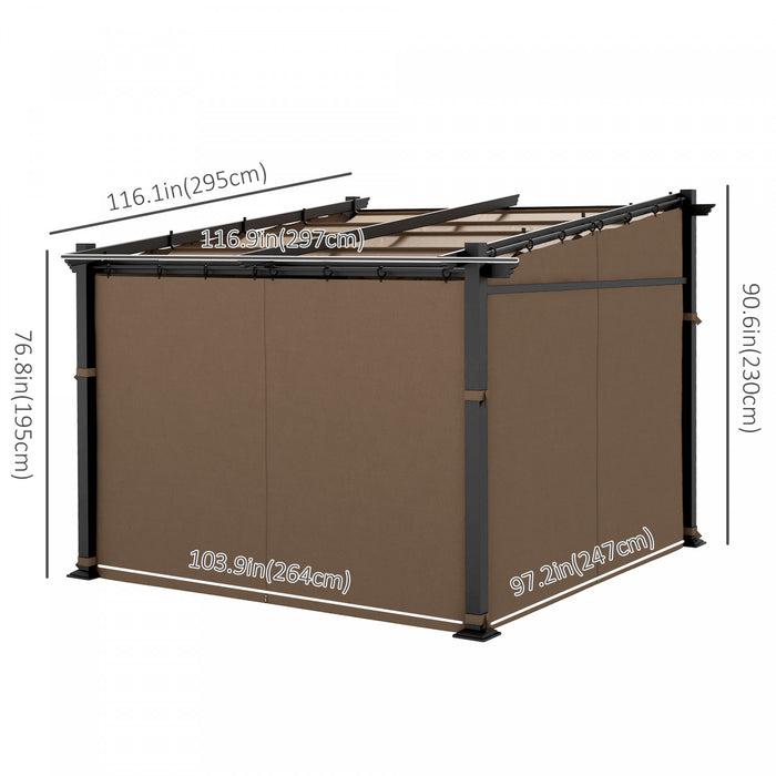Outsunny - Pergola Metallique Avec Toit Coulissant - Auvent De Pergola