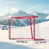 Soozier 3' x 2' Hockey Goal, Easy Set Up Hockey Net with Steel Frame, PE Mesh, Street Hockey Net, Lightweight & Portable, Indoor & Outdoor Training Equipment
