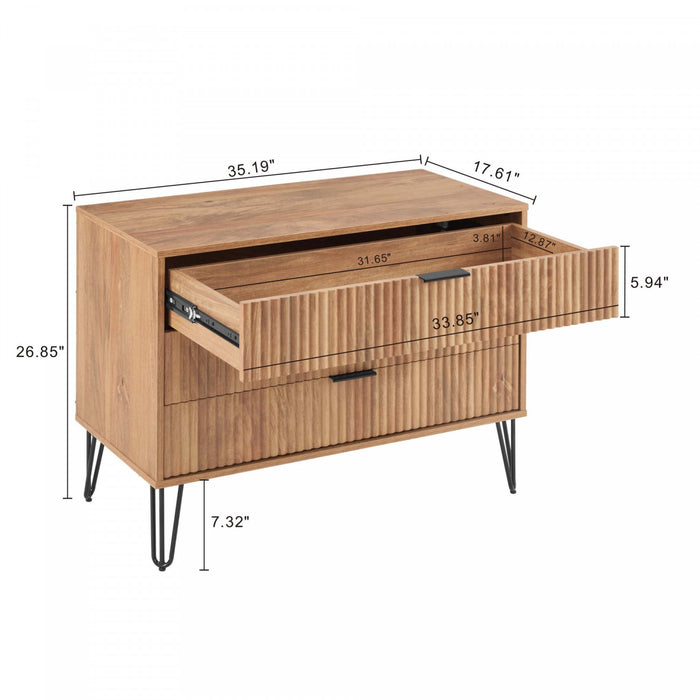 Ensemble moderne de commode 2 pieces Dumbo en brun dore