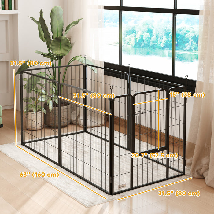 Parc pour chien moyens chiens, 6 panneaux, 31,5\" de hauteur