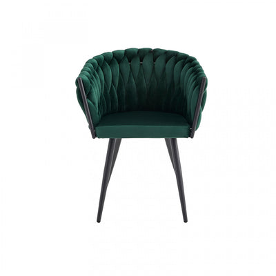 Hildy Accent Dining Arm Chair, Green Velvet (set of 2) | Chaise de salle à manger avec accoudoirs Hildy en velours vert (ensemble de 2)
