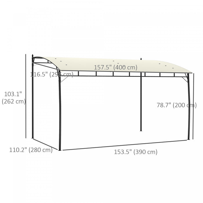 Outsunny Pergola Avec Auvent Uv30+, Pergola Gazebo En Acier, Blanc Creme