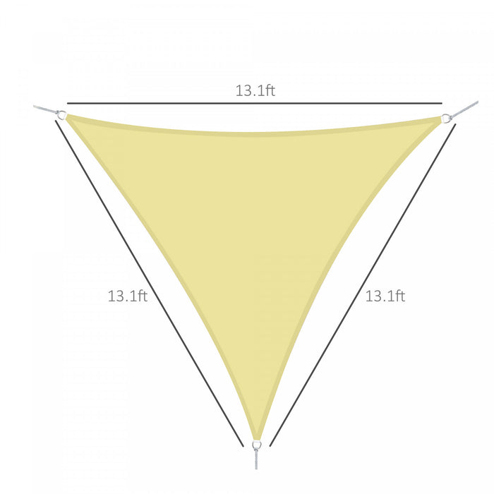 Outsunny Triangle 13x13x13pi Voile Du Soleil Pour Jardin Bloque Uv Parasol Exterieur Auvent Patio Pelouse Abri Sable