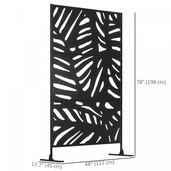 Outsunny Ecran De Confidentialite Exterieur En Metal Pour Jardin, Noir