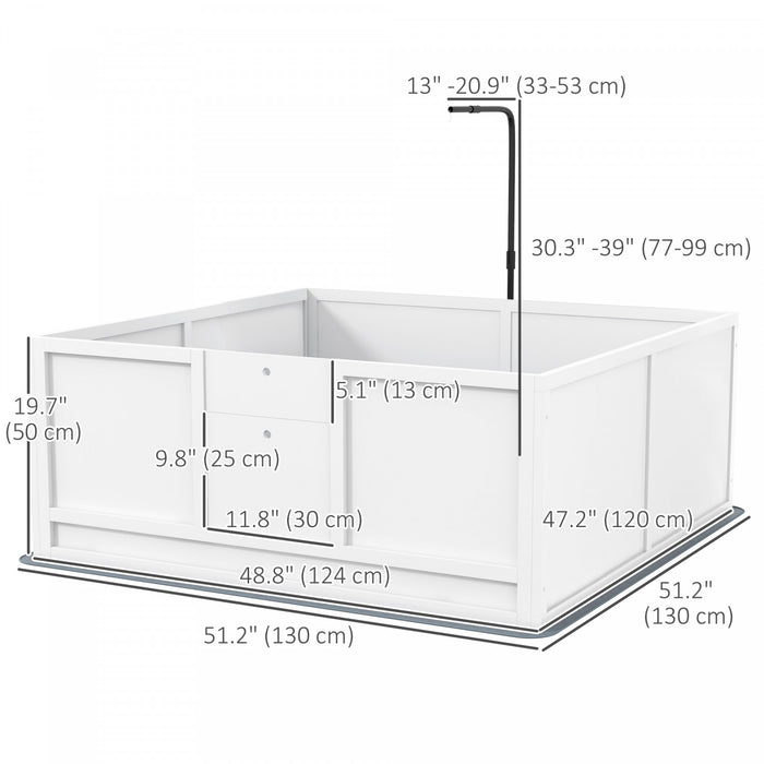 Pawhut Boite De Mise Bas Pour Chiens, Parc Pour Chiots Avec Support Lumineux Retractable, Coussin Impermeable, Porte A Hauteur Reglable, Moyennes Et Grandes Races, 49\" X 47\"