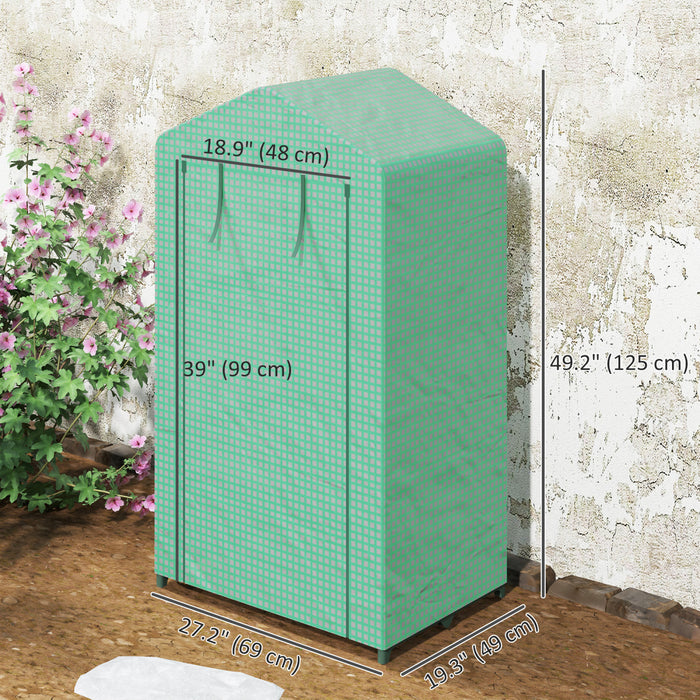 Outsunny Mini Serre A 3 Niveaux, Petite Serre Avec Couverture En Pe, Vert