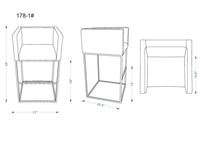Tabouret de bar Embassy style milieu du siecle en metal et tissu creme - Lot de 2