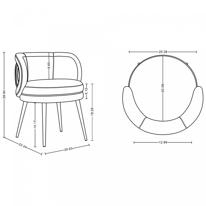 Chaise de salle a manger Kaya en bois moderne et velours vert menthe - Lot de 2