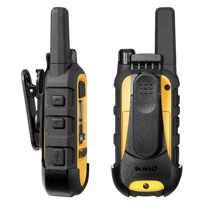 2 talkies de chantier Dewalt DXFRS300 - 1 watt, robuste, longue portée, radios bidirectionnelles intérieures-extérieures + 22 canaux
