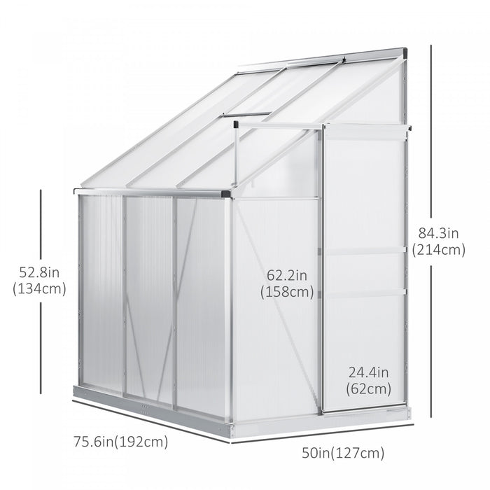 Outsunny Serre En Aluminium De 6' X 4' Avec Event De Toit Reglable, Clair
