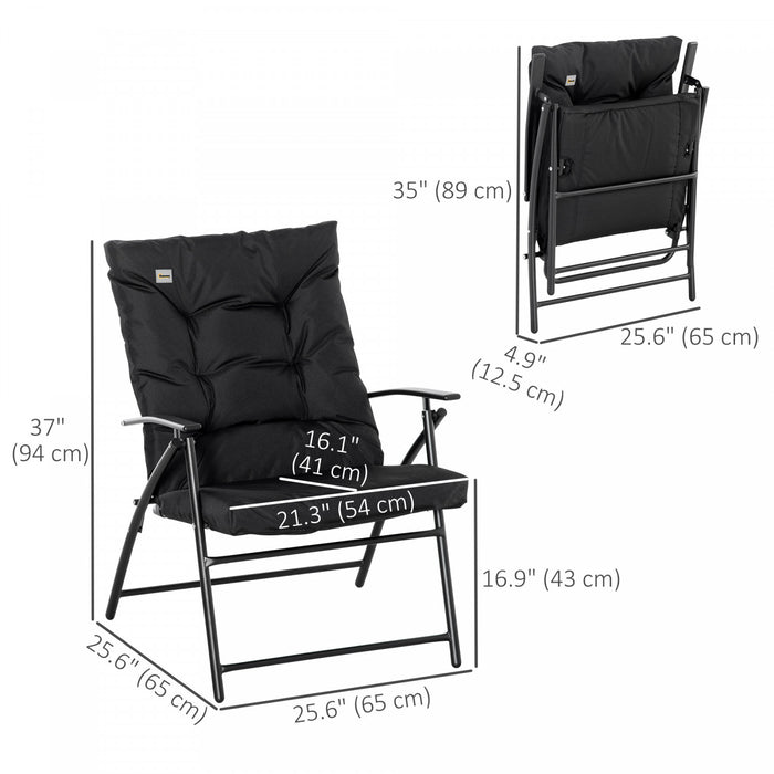 Chaise Longue Pliable, Fauteuil Rembourre Avec Accoudoirs, Noir
