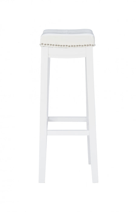 Tabouret bar Claridge en tissu et sans dossier - blanc
