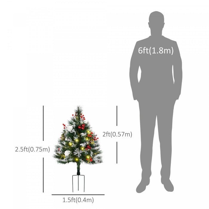Homcom Paquet De 2 Sapins De Noel Artificiels Pre-illumines