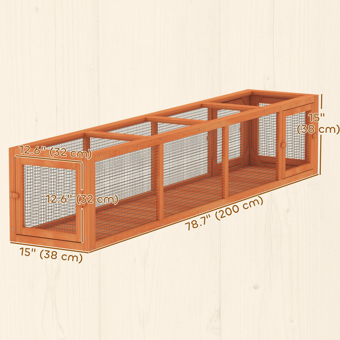 Tunnel d'exterieur en bois pour chat avec entrees multiples
