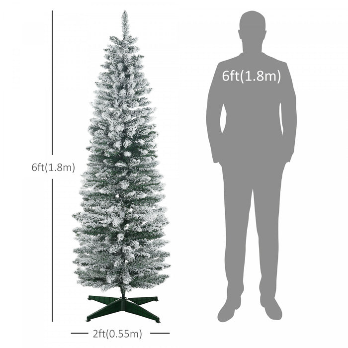 Homcom Sapin De Noel Artificiel 6 Pi Avec 390 Branches Floquees De Neige