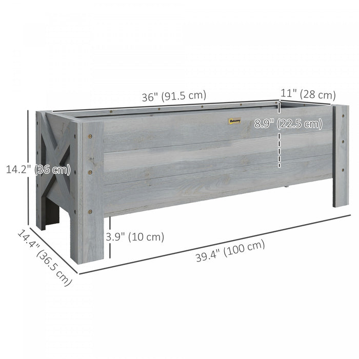 Outsunny Jardiniere Surelevee, Pot De Fleurs, Gris