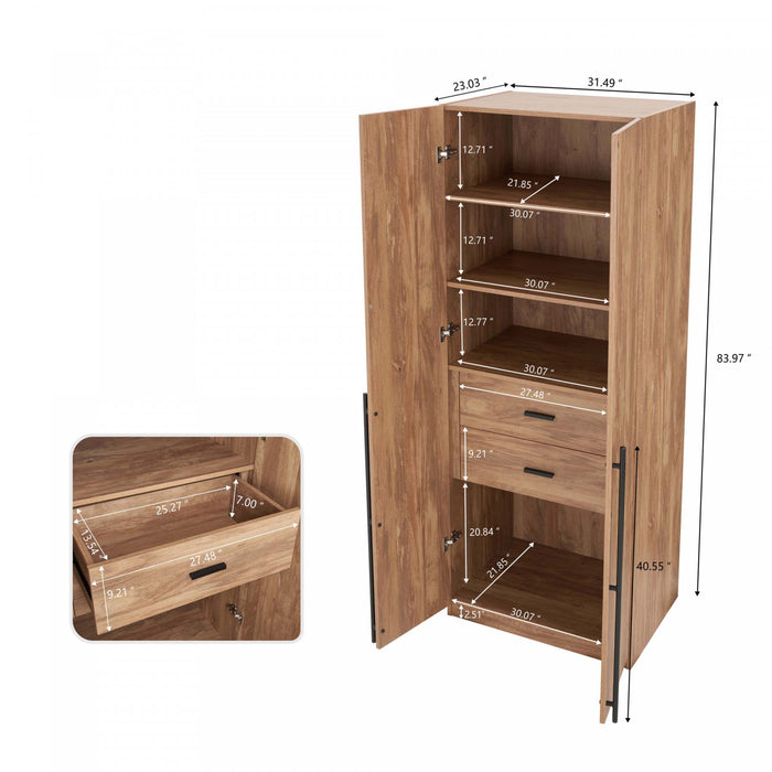Armoire moderne Lee 32\" en brun dore - Lot de 2