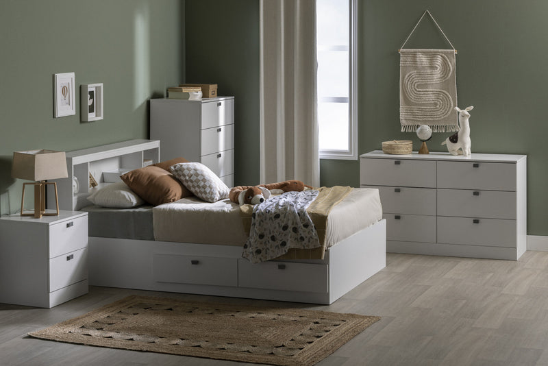  Commode verticale Spark à 5 tiroirs - blanc solide