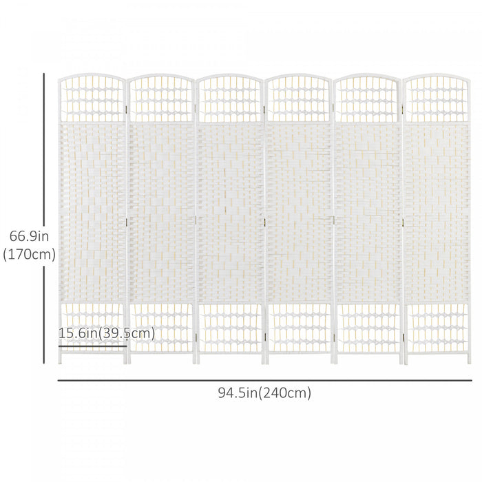 Homcom Separateur De Piece Pliable A 6 Panneaux De 5,6 Pi
