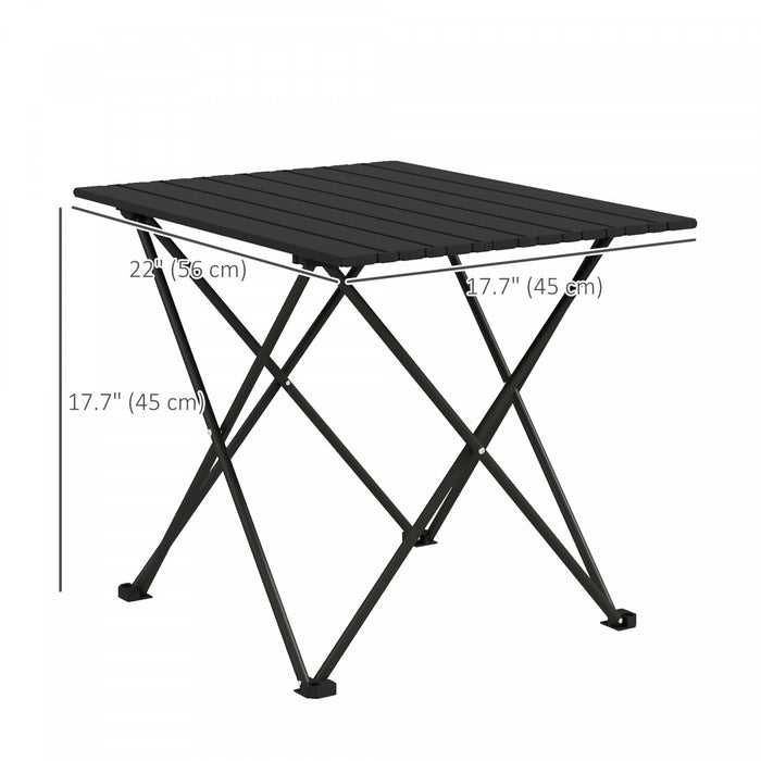 Table De Camping Pliante Outsunny, Table De Pique-nique Portable Avec Sac De Transport, Noir