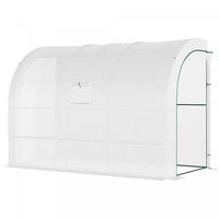 Outsunny 10' X 5' X 7' Serre Murale D'exterieur Avec Fenetres Et Portes Et 3 Etageres En Fil Metalli