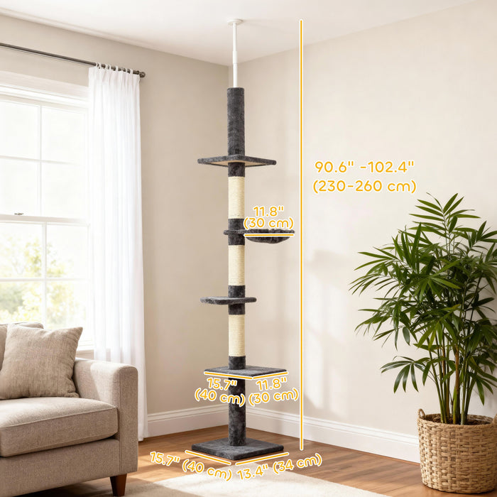 Arbre a Chat de 8.5 Pieds Centre d'Activite 5 Niveaux