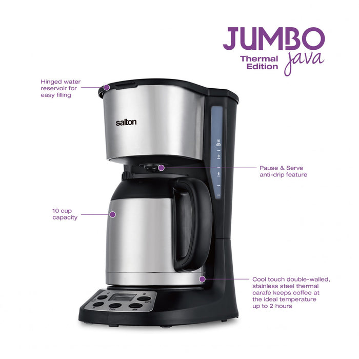Cafetière Jumbo Java de Salton avec carafe thermale - FC1667TH